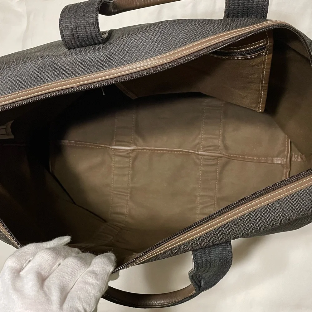 Dunhill Authentic Vintage Brown and Black Canvas Travel Bag